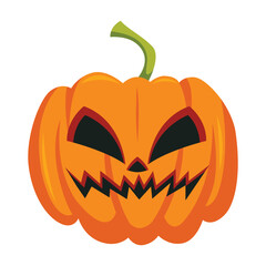 Spooky halloween jack o lantern pumpkin vector illustration in cartoon style for holiday decorations and graphics