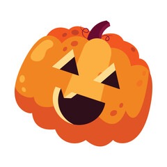 Spooky halloween jack o lantern pumpkin vector illustration in cartoon style for holiday decorations and graphics