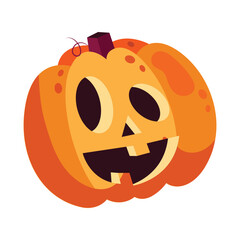 Spooky halloween jack o lantern pumpkin vector illustration in cartoon style for holiday decorations and graphics