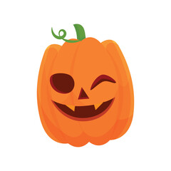 Spooky halloween jack o lantern pumpkin vector illustration in cartoon style for holiday decorations and graphics