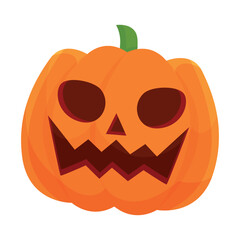 Spooky halloween jack o lantern pumpkin vector illustration in cartoon style for holiday decorations and graphics