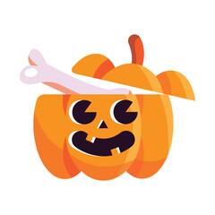 Spooky halloween jack o lantern pumpkin vector illustration in cartoon style for holiday decorations and graphics