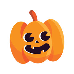Spooky halloween jack o lantern pumpkin vector illustration in cartoon style for holiday decorations and graphics
