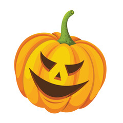 Spooky halloween jack o lantern pumpkin vector illustration in cartoon style for holiday decorations and graphics