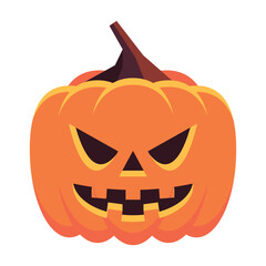 Spooky halloween jack o lantern pumpkin vector illustration in cartoon style for holiday decorations and graphics