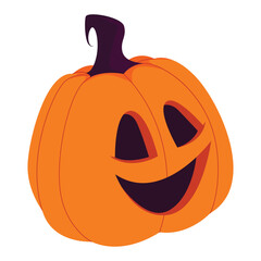 Spooky halloween jack o lantern pumpkin vector illustration in cartoon style for holiday decorations and graphics