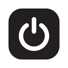 Power button solid icon for start on and off switch concept vector illustration of a circular symbol for technology interface and control panel element