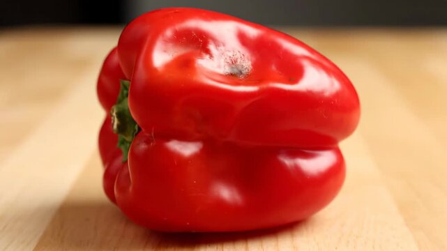 Time-lapse of a Red Bell Pepper Showing Signs of Rotting in a Sequence