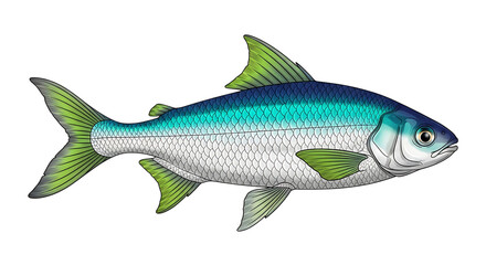 Fototapeta premium Detailed illustration of a freshwater fish isolated on transparent background