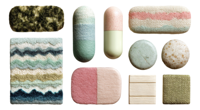 Textured Shapes and Patterns in Soft Colors for Design and Decor Projects