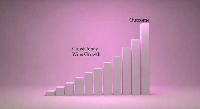 A bar graph showing the progress of consistency leading to outcomes