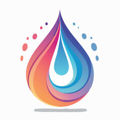 Colorful gradient water drop logo design for branding identity and eco awareness
