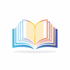 Colorful open book illustration representing education and knowledge seeking