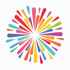 Colorful Radial Burst Design: A Vibrant Explosion of Geometric Shapes