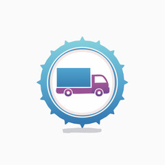 Creative delivery truck vector logo design for logistics and transportation industry