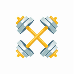 Crossed dumbbells illustrating fitness and exercise for strength training and health