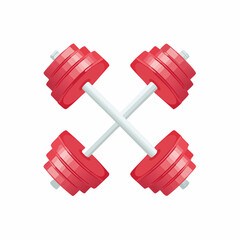 Crossed Dumbbells: A Symbol of Fitness, Strength Training and Healthy Lifestyle