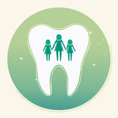 Dental family protection and care concept illustration for dental health
