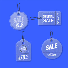 sale tag black friday in glassmorphism style