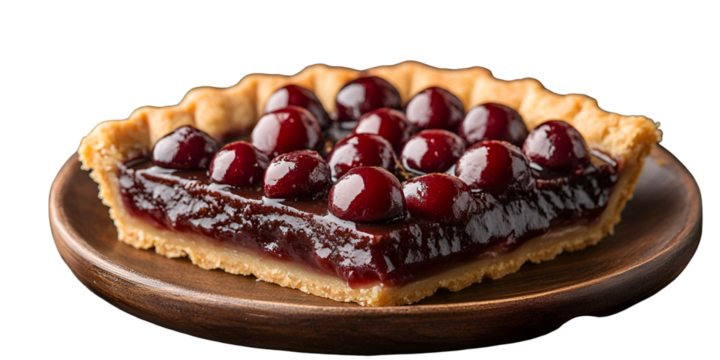 Closeup of delicious cherry pie slice