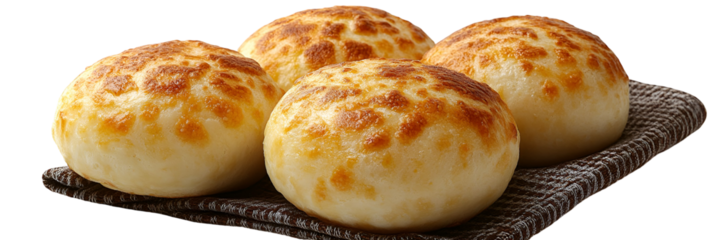 Closeup of several round light yellow food items