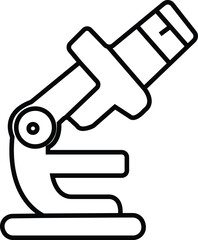 Detailed Line Icon of an Optical Microscope for Scientific Laboratory Research and Education

