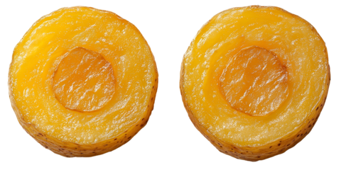 Closeup orange slices natural fruit section display