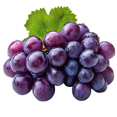 Closeup purple grapes bunch transparent background