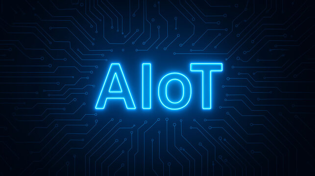 aiot artificial intelligence internet of things connectivity smart devices innovation futuristic technology data network system on digital circuit board background