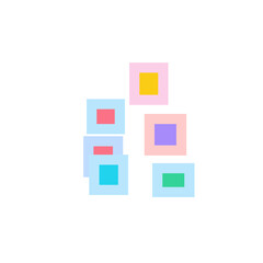 Fototapeta premium Icons Duotone Window Art Glassmorphism