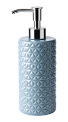Obraz premium White Textured Soap Dispenser with Diamond Pattern, Glossy Ceramic Asset with Transparent Background