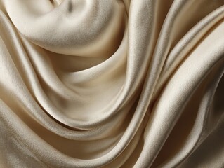 Abstract Draped Fabric Rich Champagne Gold Cloth Soft Folds Pattern Luxurious Textile Background