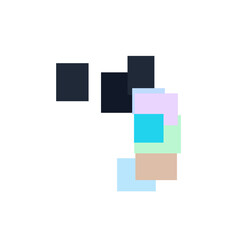 Mosaic Block Art Glassmorphism Illustration