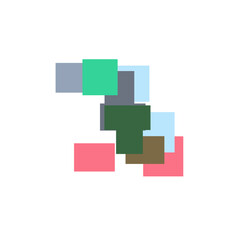 Mosaic Block Art Glassmorphism Illustration