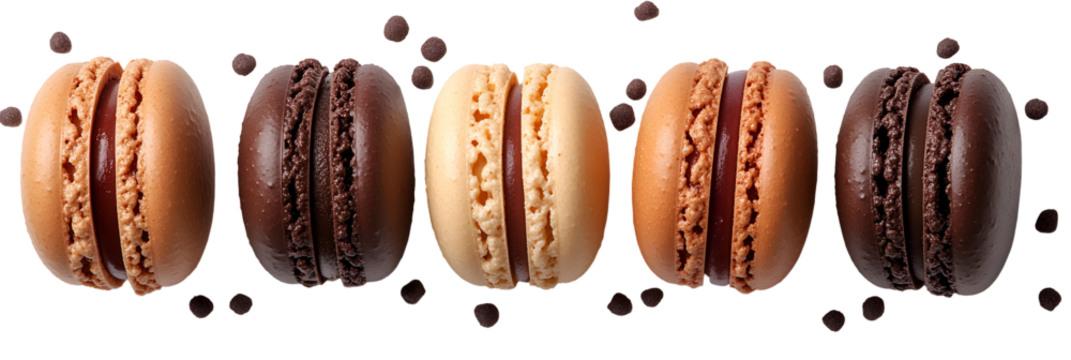 Coffee beans row arrangement transparent background