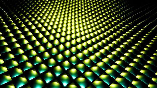 Unique patterns of yellow geometric shapes create striking visual appeal in modern design