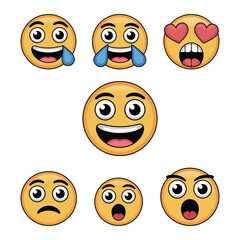 set of smileys with different emotions