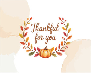 A simple and elegant autumn wreath with a pumpkin for Thanksgiving