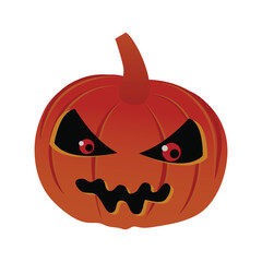 Spooky halloween jack o lantern pumpkin vector illustration in cartoon style for holiday decorations and graphics