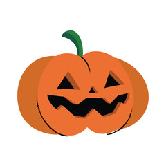 Spooky halloween jack o lantern pumpkin vector illustration in cartoon style for holiday decorations and graphics