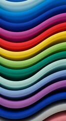 Obraz premium Vibrant Wavy Rainbow Pattern Abstract Background.