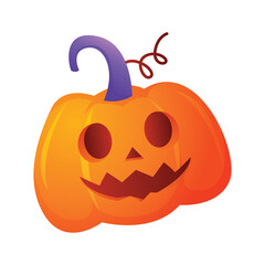Spooky halloween jack o lantern pumpkin vector illustration in cartoon style for holiday decorations and graphics