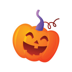 Spooky halloween jack o lantern pumpkin vector illustration in cartoon style for holiday decorations and graphics