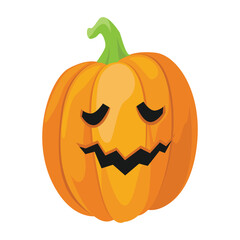 Spooky halloween jack o lantern pumpkin vector illustration in cartoon style for holiday decorations and graphics