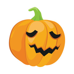 Spooky halloween jack o lantern pumpkin vector illustration in cartoon style for holiday decorations and graphics