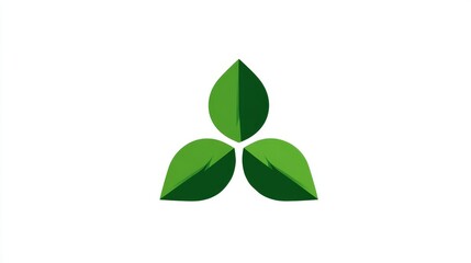 Tri-leaf symbol in symmetric layout, representing bio-based ingredients, clean white