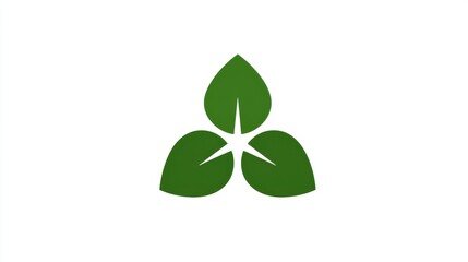 Tri-leaf symbol in symmetric layout, representing bio-based ingredients, clean white