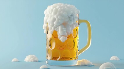 Video A frothy beer with creamy foam topping