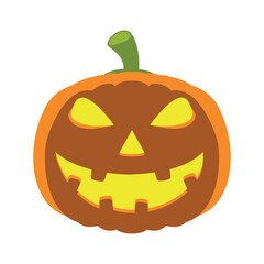 Spooky halloween jack o lantern pumpkin vector illustration in cartoon style for holiday decorations and graphics
