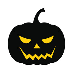Spooky halloween jack o lantern pumpkin vector illustration in cartoon style for holiday decorations and graphics